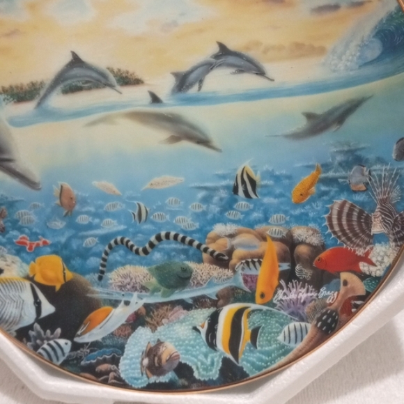 Hamilton,Tales of Tauarna Plate, Vintage Porcelain Plate W/Dolphins - Picture 2 of 6